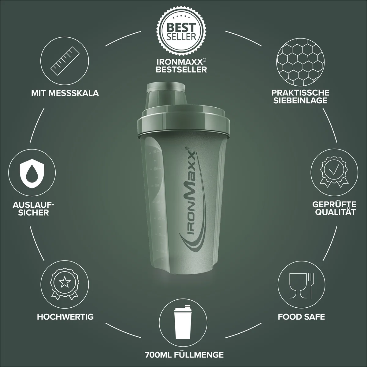 Shaker (700ml) - Mineral Green – Bild 4
