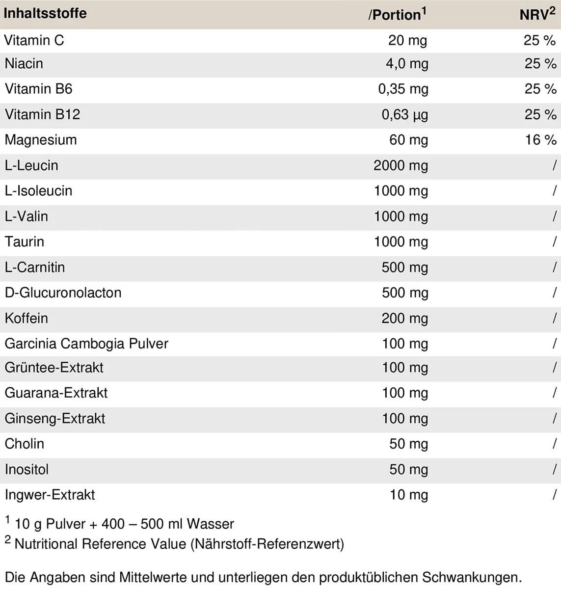 PEAK Speed Serum - 300g Geschmack Cola I 30 Portionen I Pulver I Energydrink I Pre-Workout I Diät I mit BCAAs I L-Carnitin I Panax Ginseng I Grüntee EGCG I Guarana Extrakt – Bild 3
