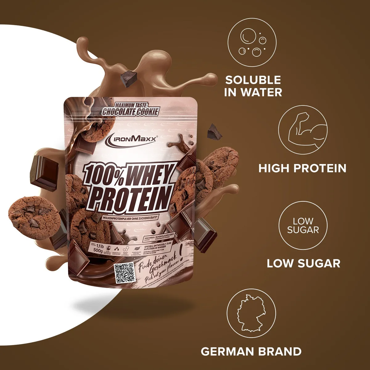 100% Whey Protein (500g) - Chocolate Cookie – Bild 2