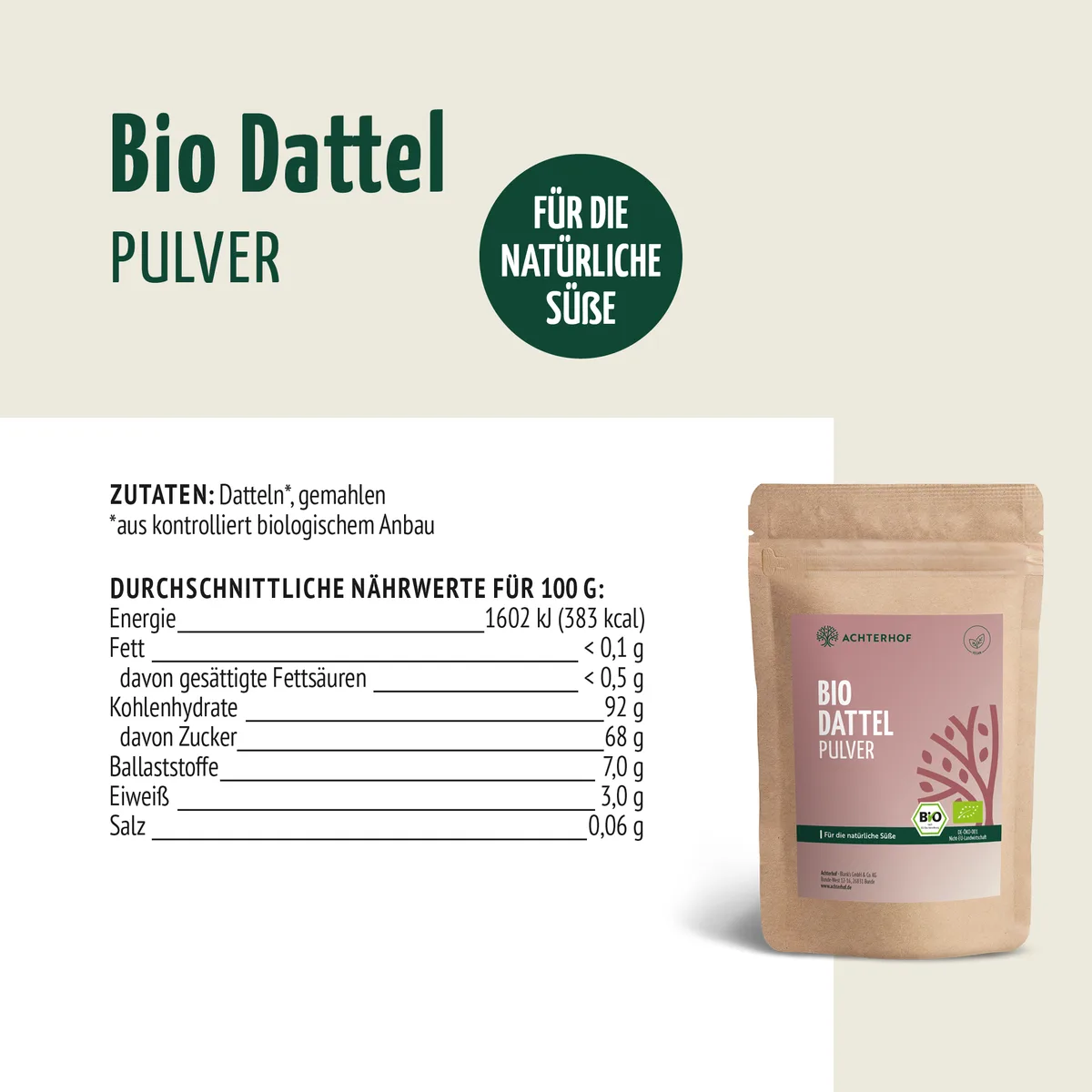 Bio Dattel Pulver (100g) – Bild 7