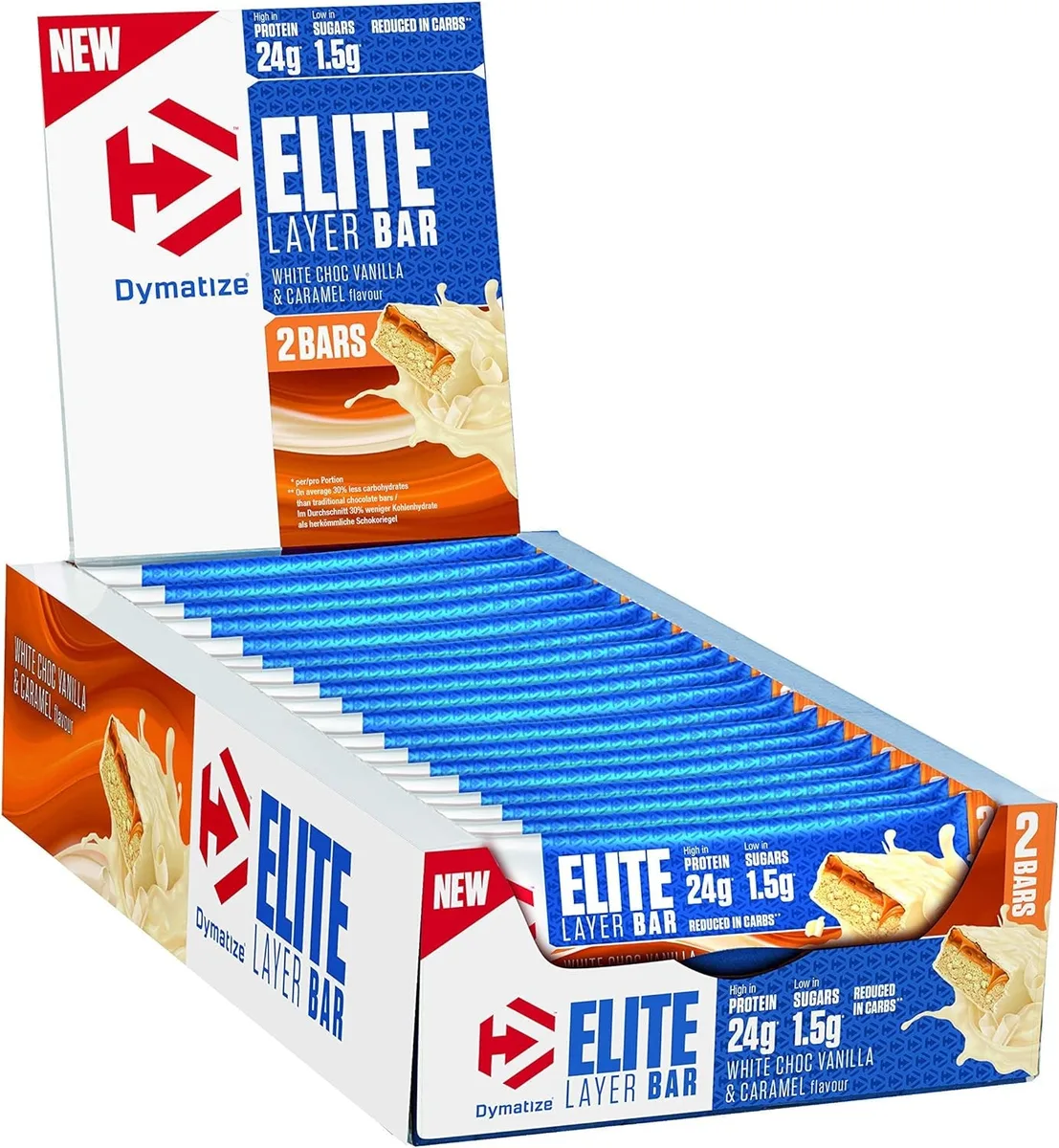 Elite Layer Bar (18x60g) Choc Peanut Butter & Caramel – Bild 2