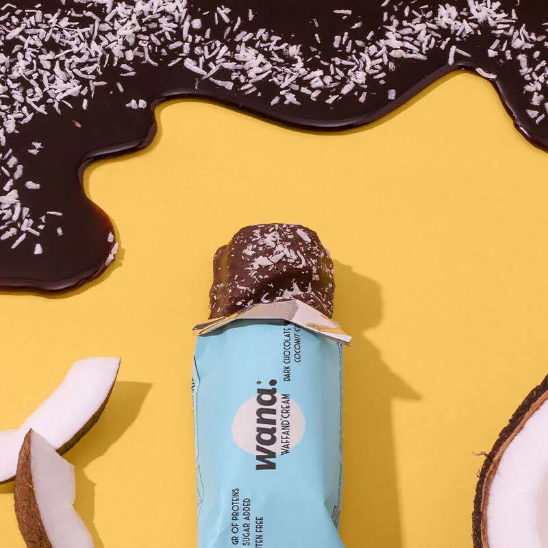 WaNa Protein-Riegel Waff'and Cream | 43g Dunkle Schokolade mit Kokos-Füllung – Bild 6