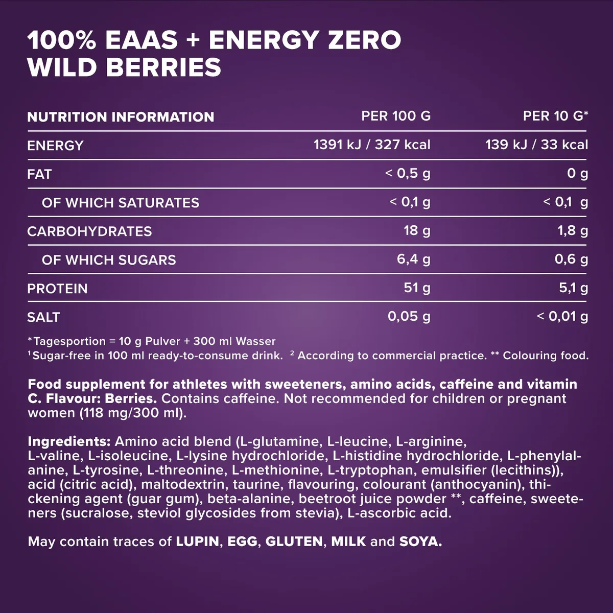 EAAs + Energy ZERO (500g) - Wild Berries – Bild 4