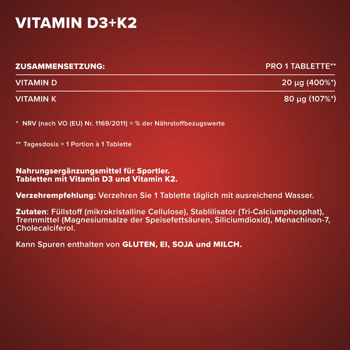 Vitamin D3 + K2 - 150 Tabletten – Bild 5