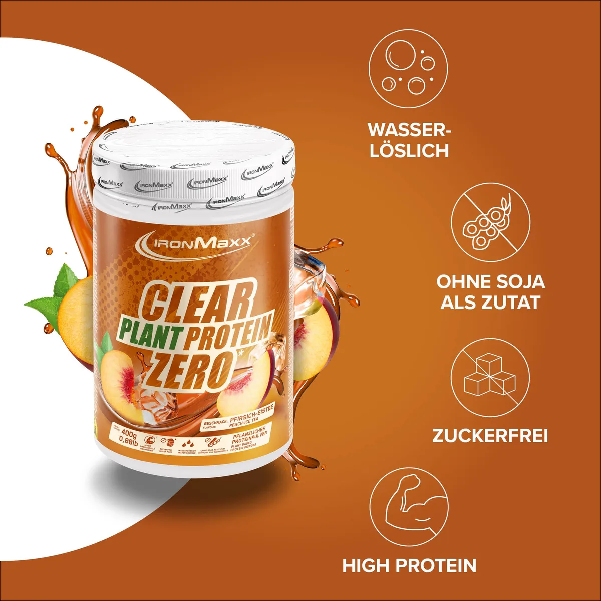 Clear Plant Protein ZERO (400g) - Peach Ice Tea – Bild 7