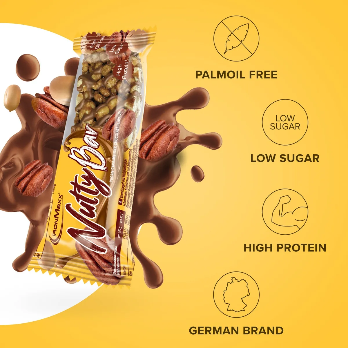 Nutty Bar (12x40g) - Pecan Caramel Milk Chocolate – Bild 3