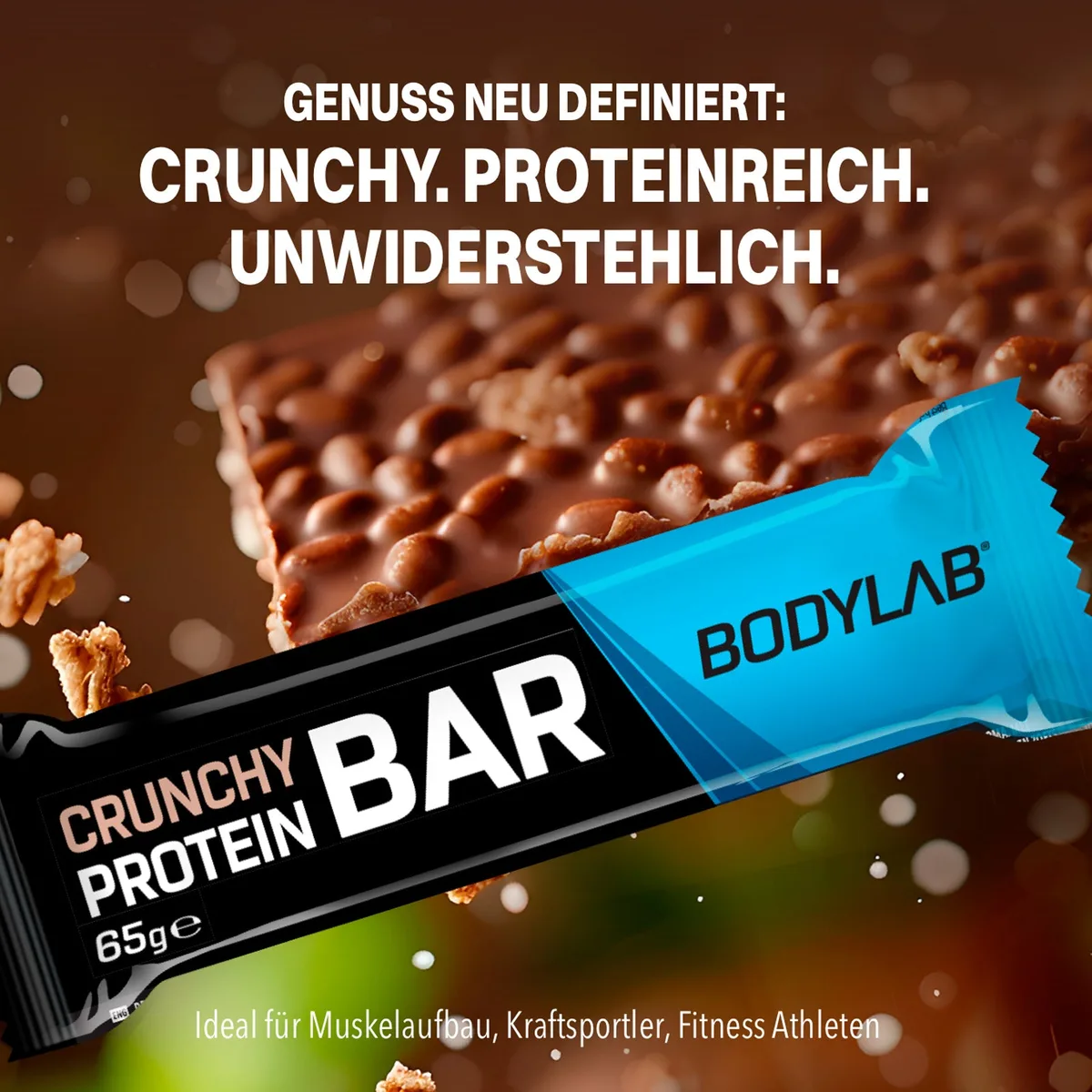 Crunchy Protein Bar Deluxe (12x65g) Schokolade – Bild 5