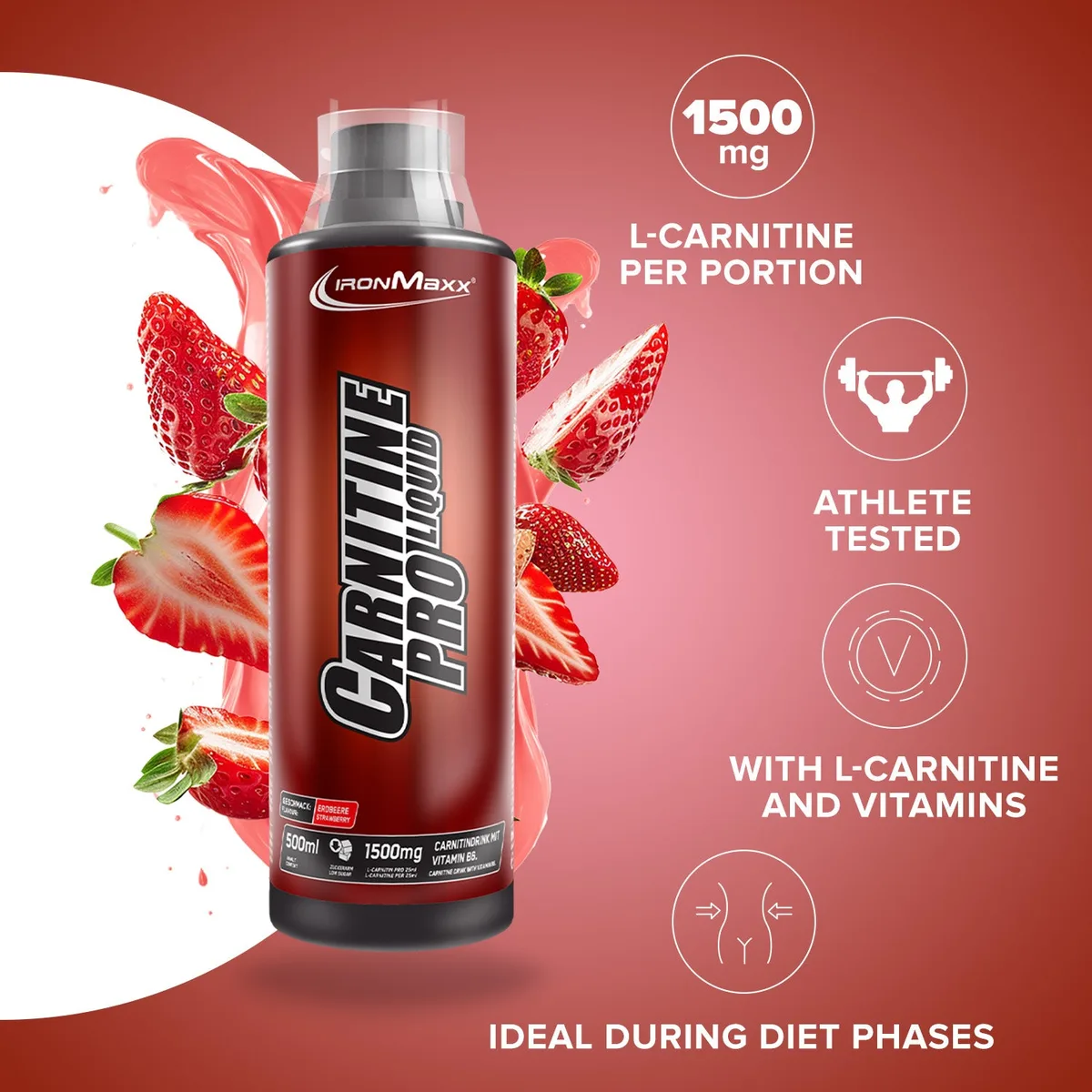 Carnitine Pro Liquid (500ml) - Erdbeere – Bild 8