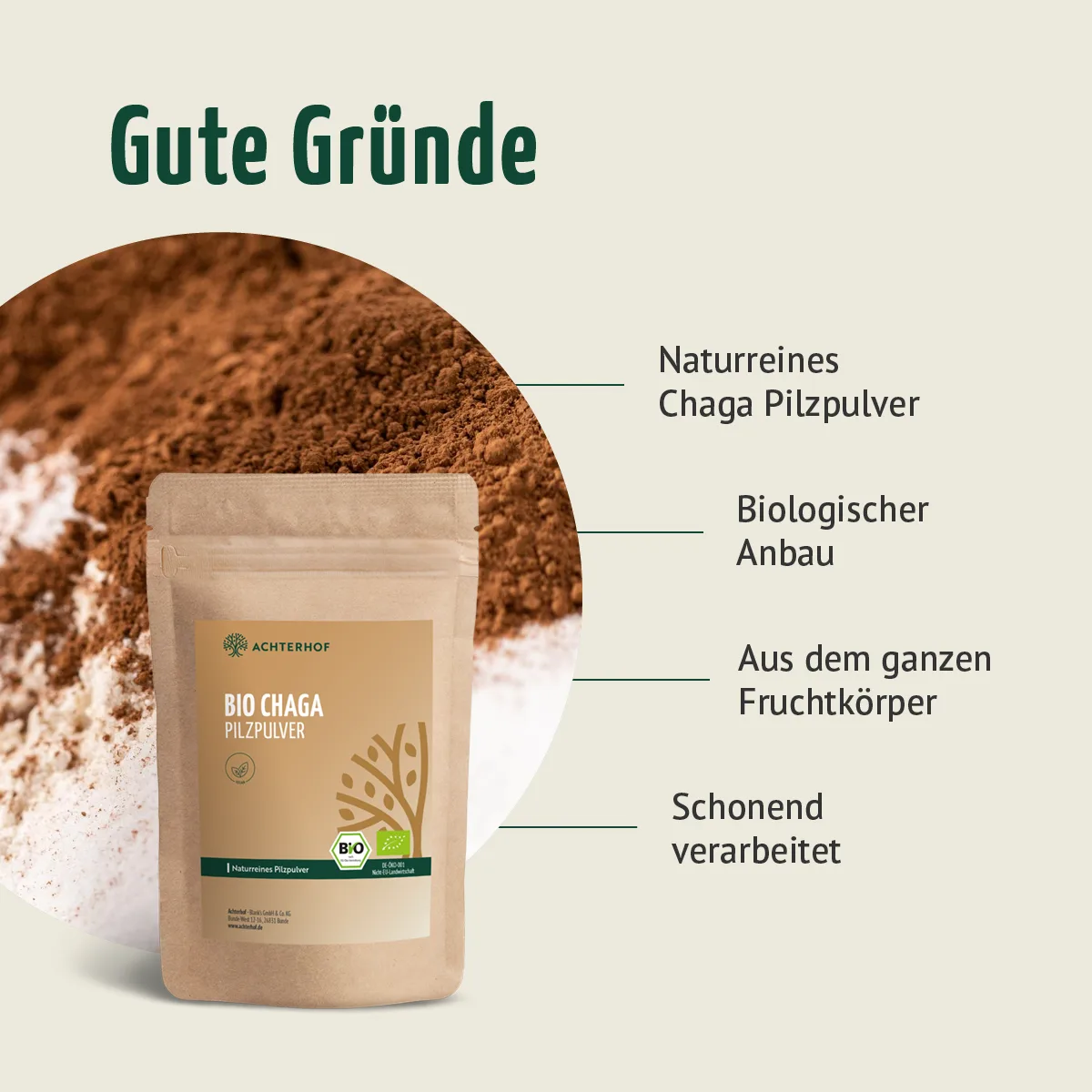 Bio Chaga Pilzpulver (100g) – Bild 5