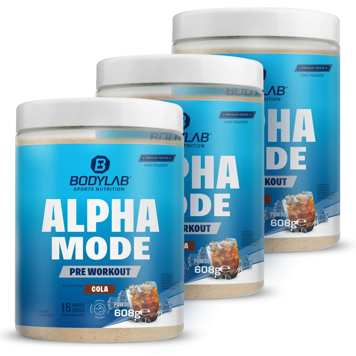 3 x Pre Workout Alpha Mode Cola (je 608g)