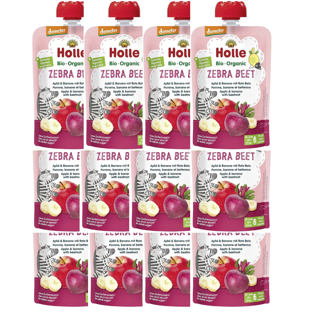 Demeter Pouchy ab dem 6. Monat (12x100g) Apfel & Banane mit Rote Bete