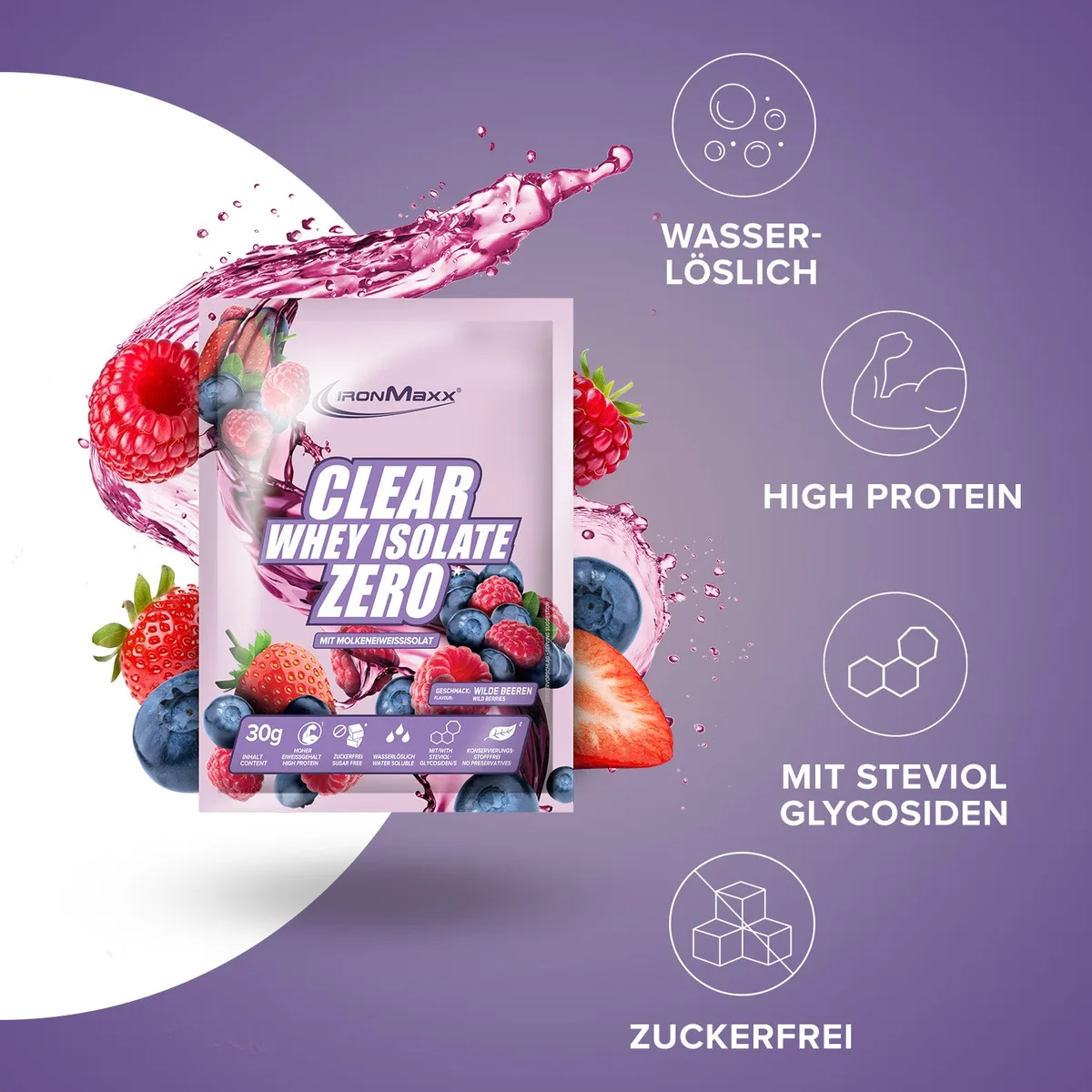 Clear Whey Isolate ZERO (30g) - Wild Berries – Bild 2