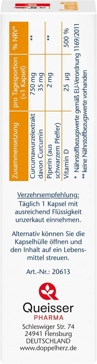 Curcuma 750 mit Curcumin + Vitamin D3 1000 I.E. (30 Kapseln) – Bild 3