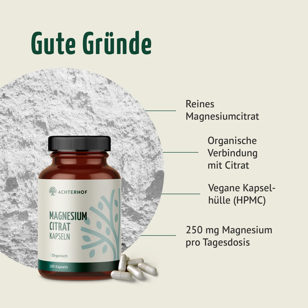 Magnesiumcitrat Kapseln (180 Kapseln) – Bild 2
