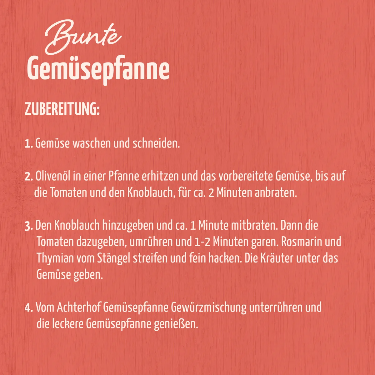 Gemüsepfanne Gewürzmischung (250g) – Bild 5
