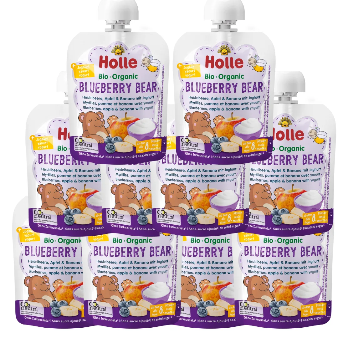 Bio Pouchy mit Joghurt ab dem 8. Monat (10x85g) Heidelbeere, Apfel & Banane mit Joghurt