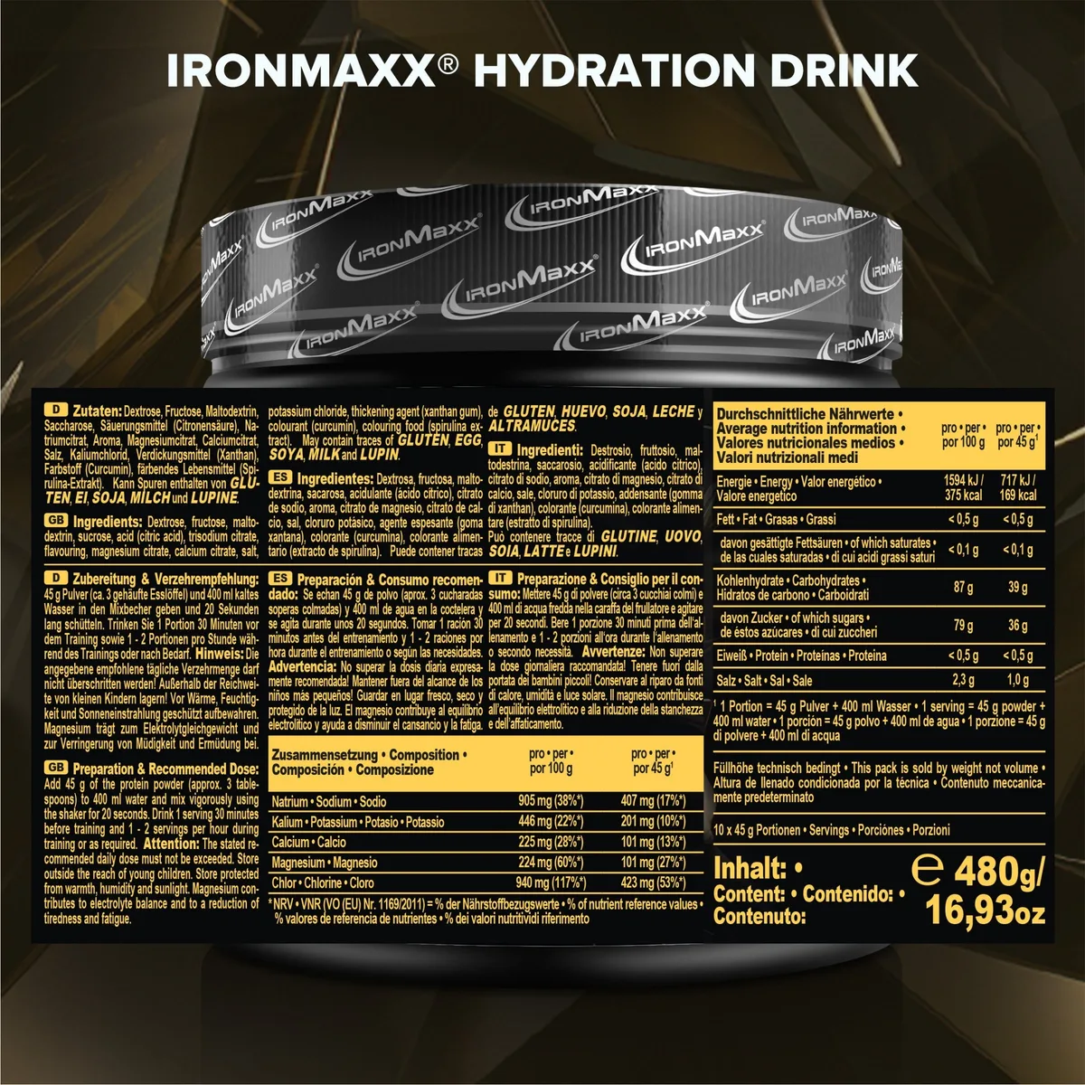 Hydration Drink Pulver Marin Čilić (480g) - Sour Green Apple – Bild 5