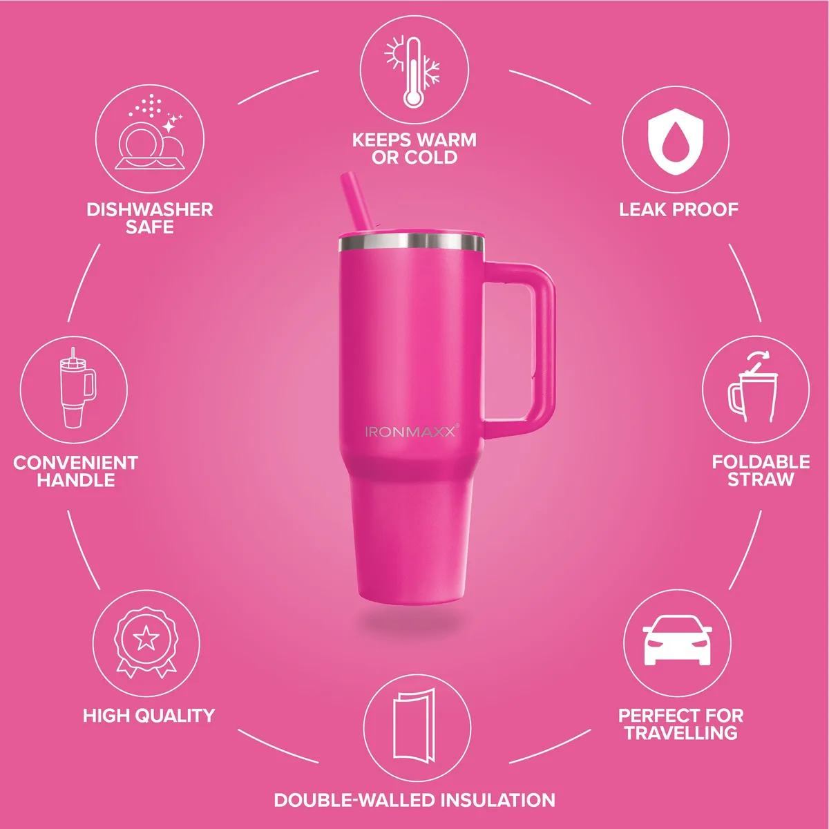 IronMaxx Cup V4.0 (1200ml) - Active Pink – Bild 8