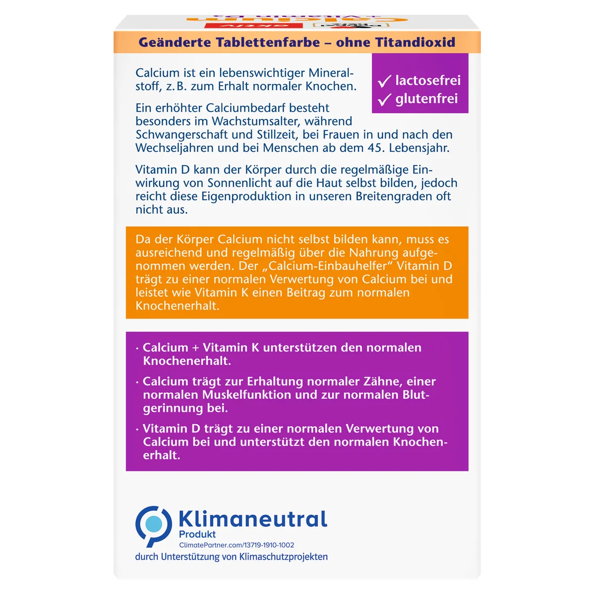 Calcium + D3 (1200 mg) (120 Tabletten) – Bild 2