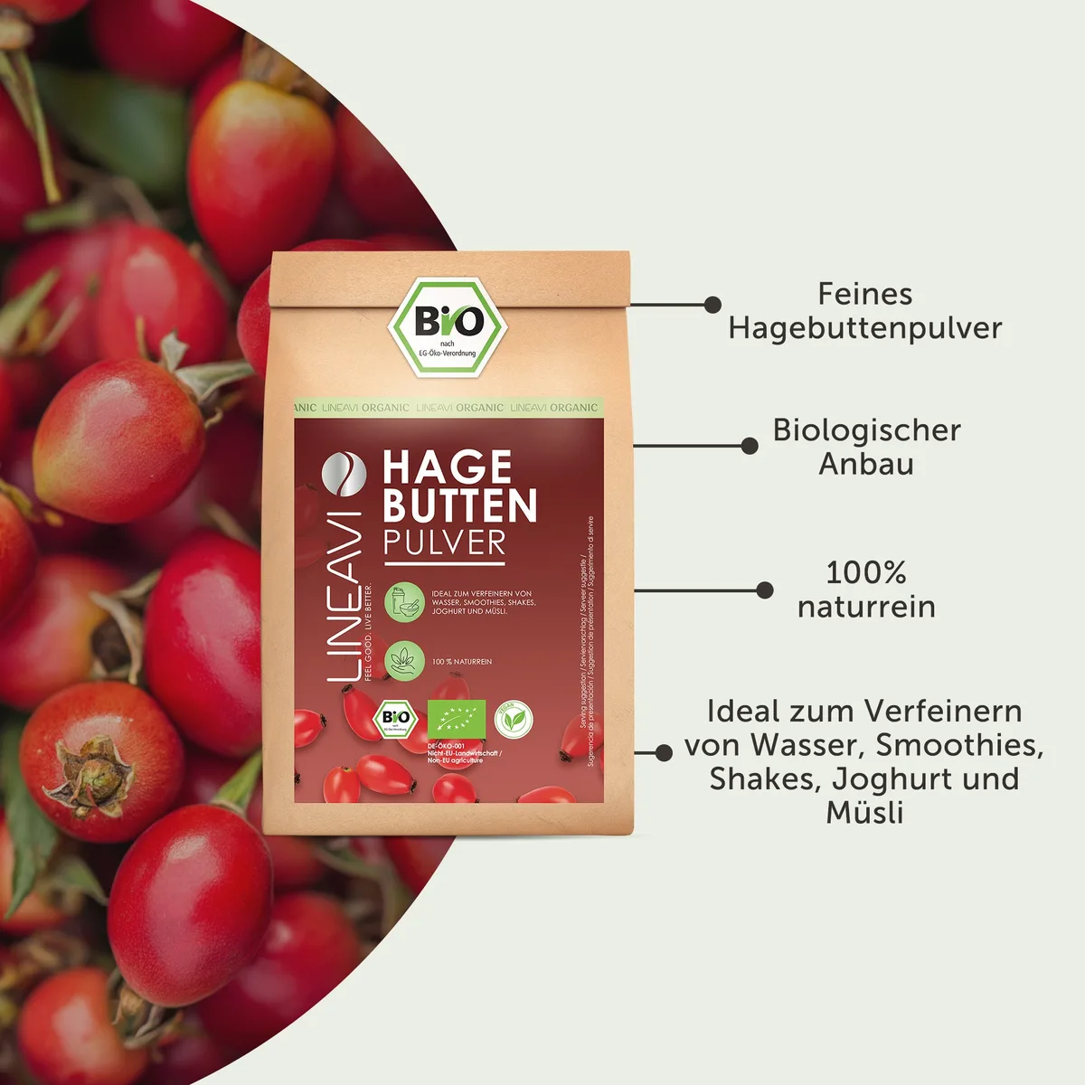 Hagebuttenpulver bio (1000g) – Bild 4