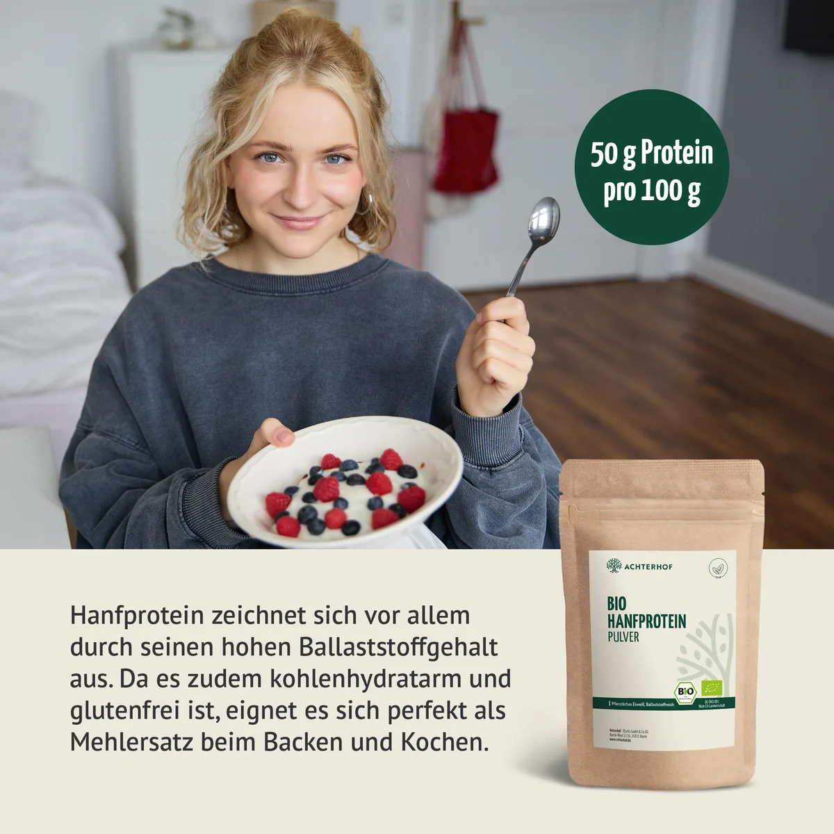 Bio Hanfprotein Pulver (1000g) – Bild 5