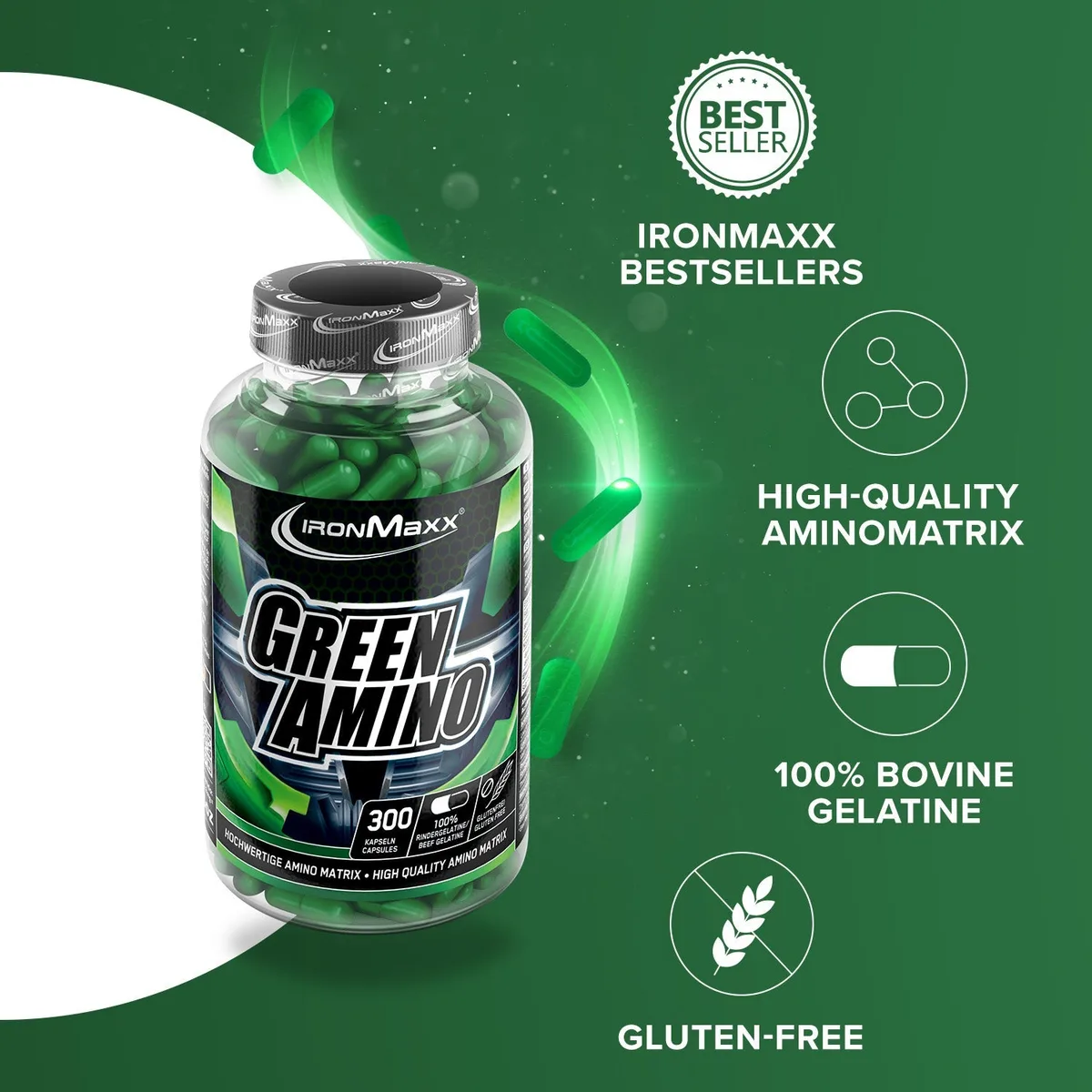 Green Amino - 300 Kapseln – Bild 3