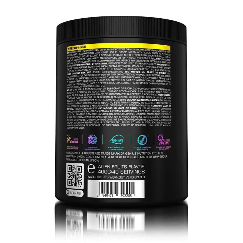Genius Nutrition - Warcry PRE Booster | 400g Electric Juice – Bild 3