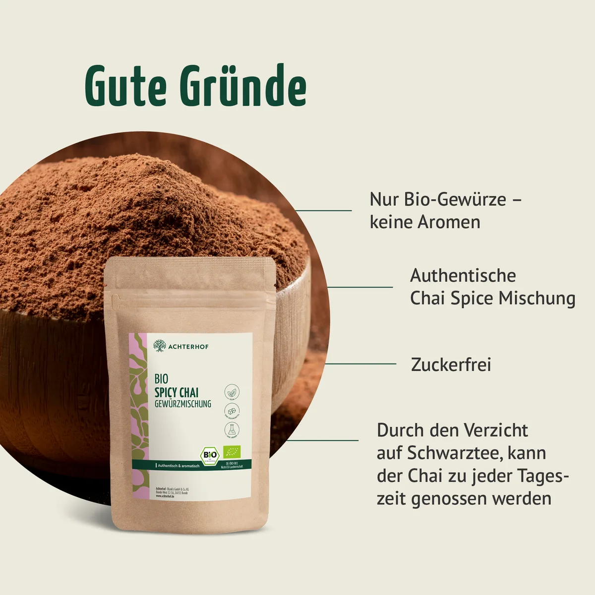 Bio Spicy Chai Gewürzmischung – zuckerfrei (250g) – Bild 4