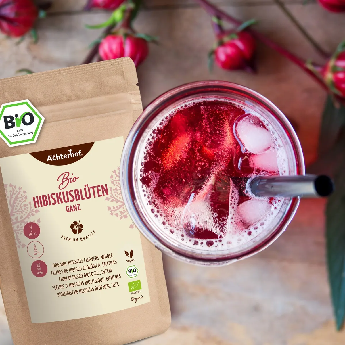 Hibiskusblüten ganz Bio (40g) – Bild 6