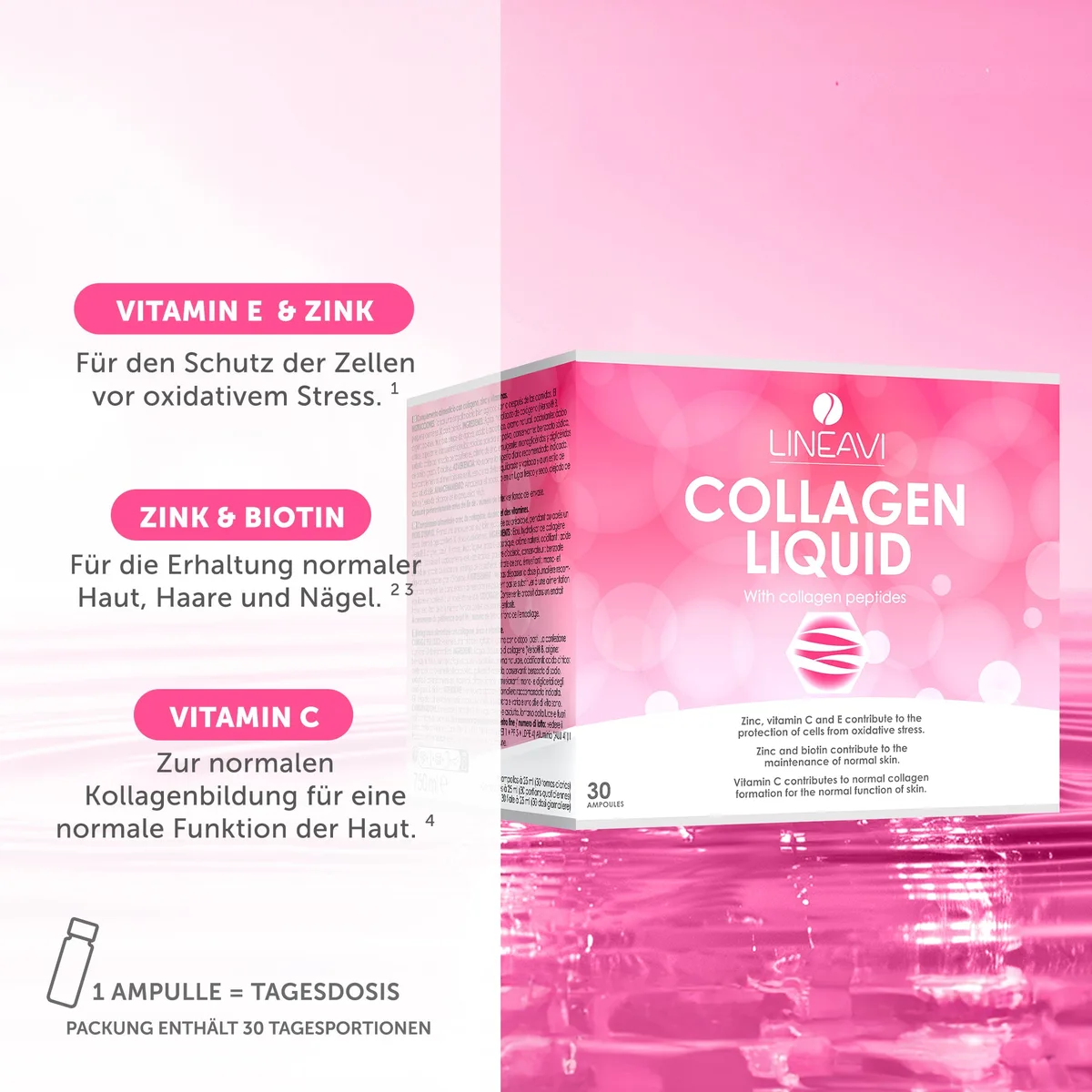 Kollagen Liquid (30x25ml Trinkfläschchen) – Bild 4