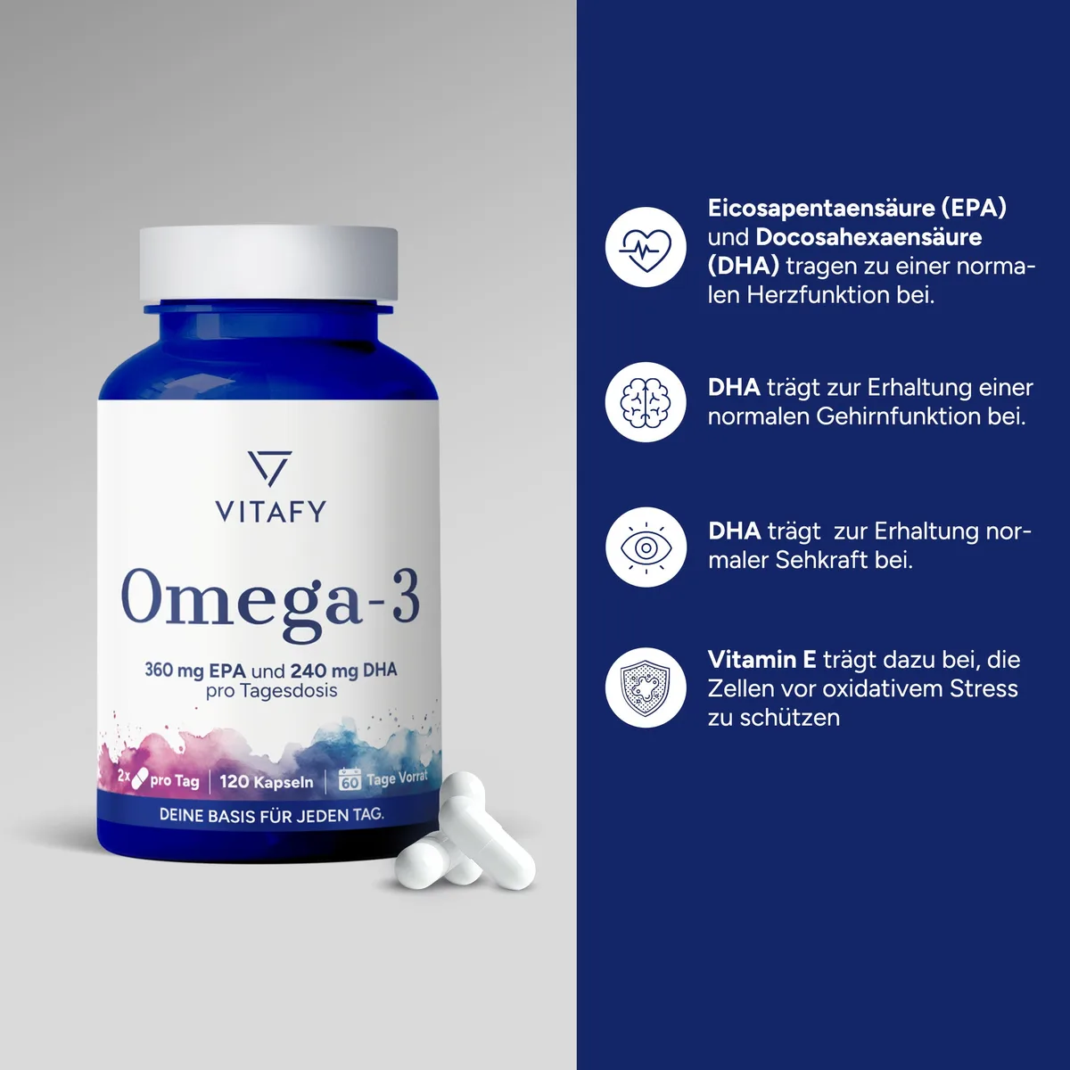 Omega-3-Fischöl (120 Kapseln) – Bild 2