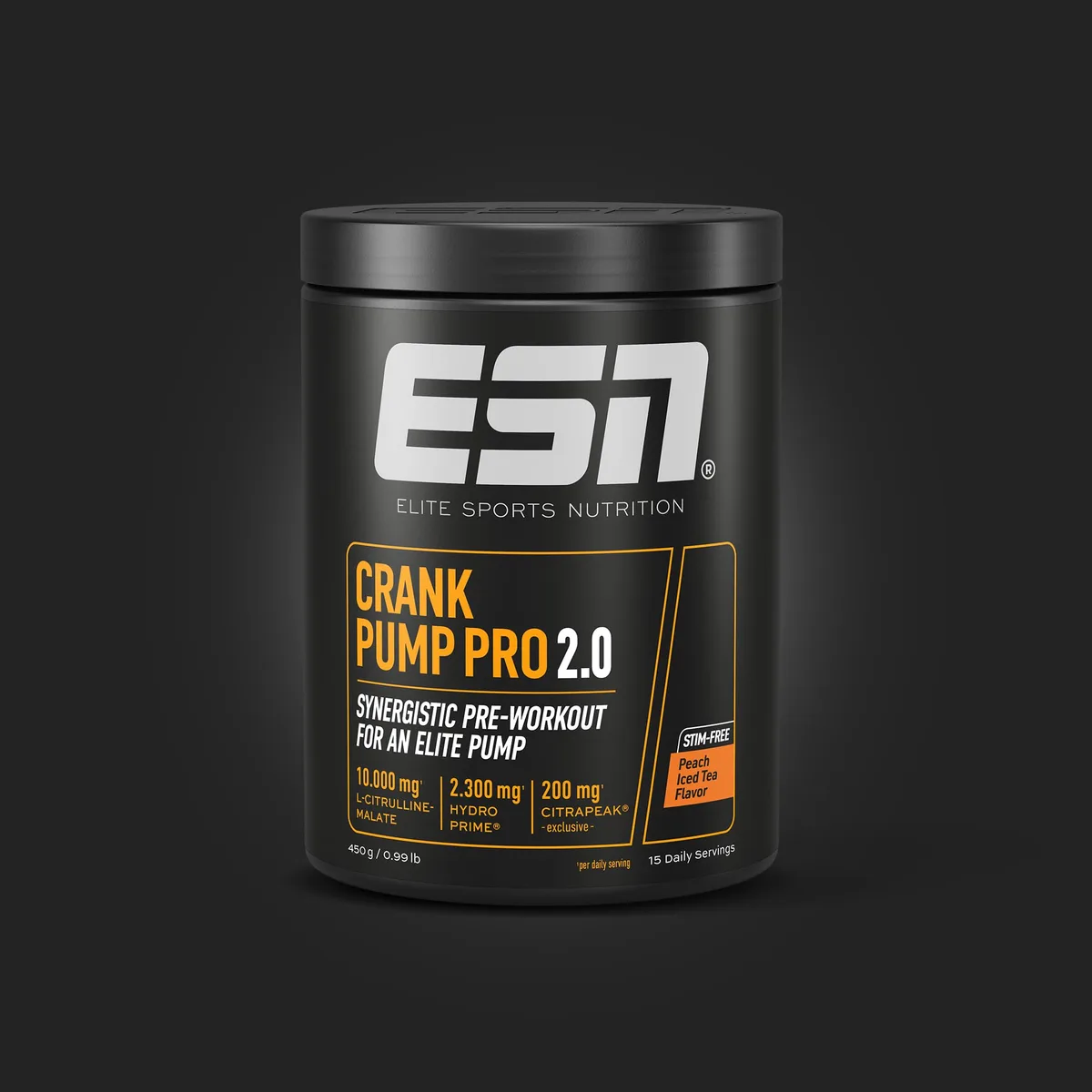 ESN Crank Pump Pro 2.0, Peach Iced Tea, 450 g, Pre Workout Booster - made in Germany – Bild 2