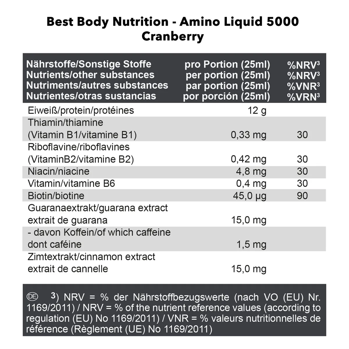 Amino Liquid 5000 Cranberry (1000ml) – Bild 3