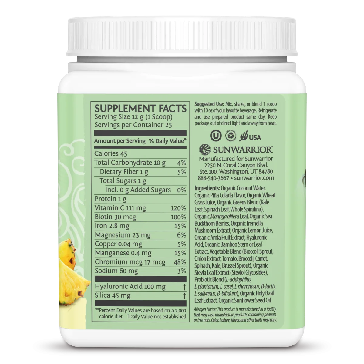 Beauty Greens Collagen Piña Colada (300g) – Bild 4