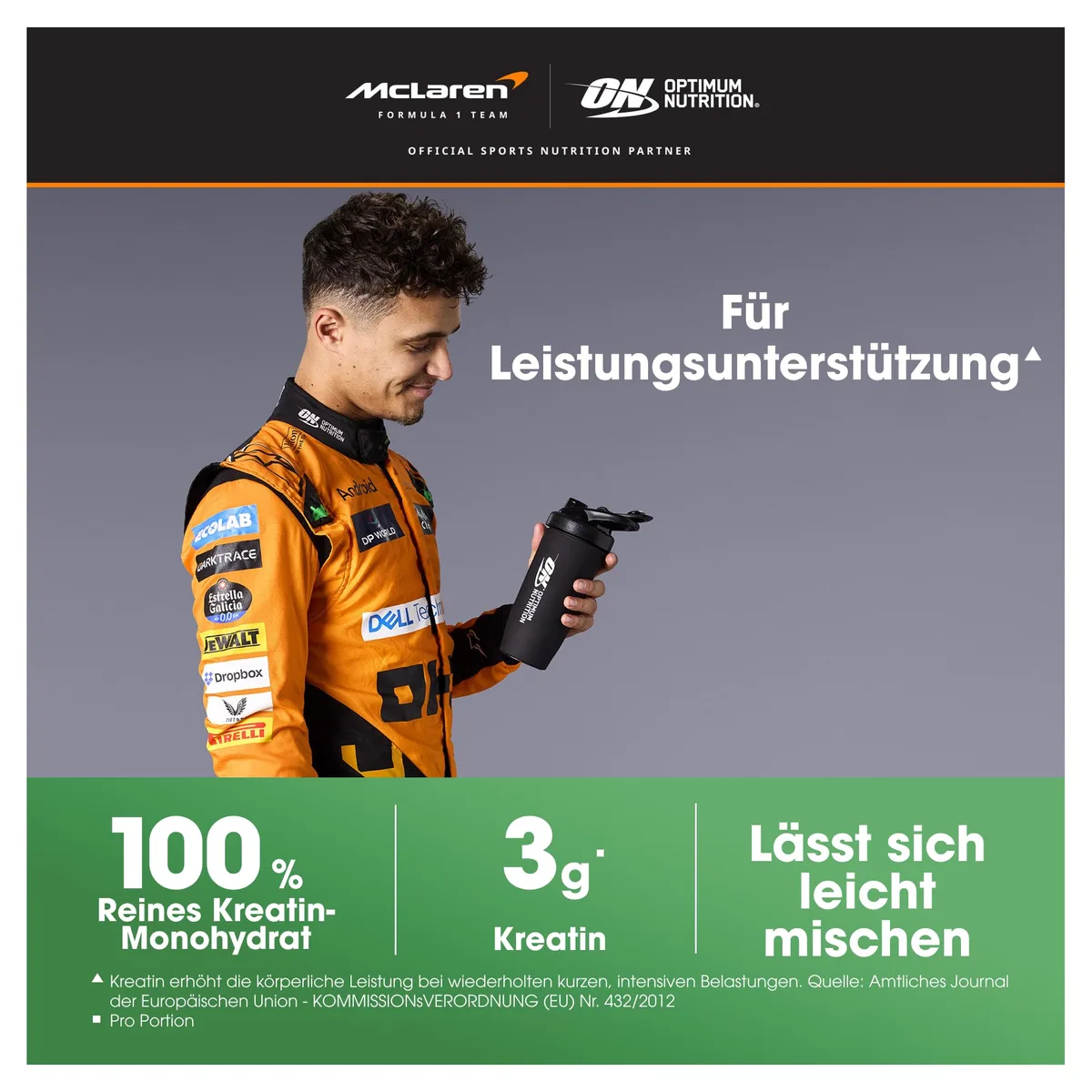 Optimum Nutrition Mikronisiertes Kreatin Pulver, Geschmacksneutral, 317g, 93 Portionen – Bild 3