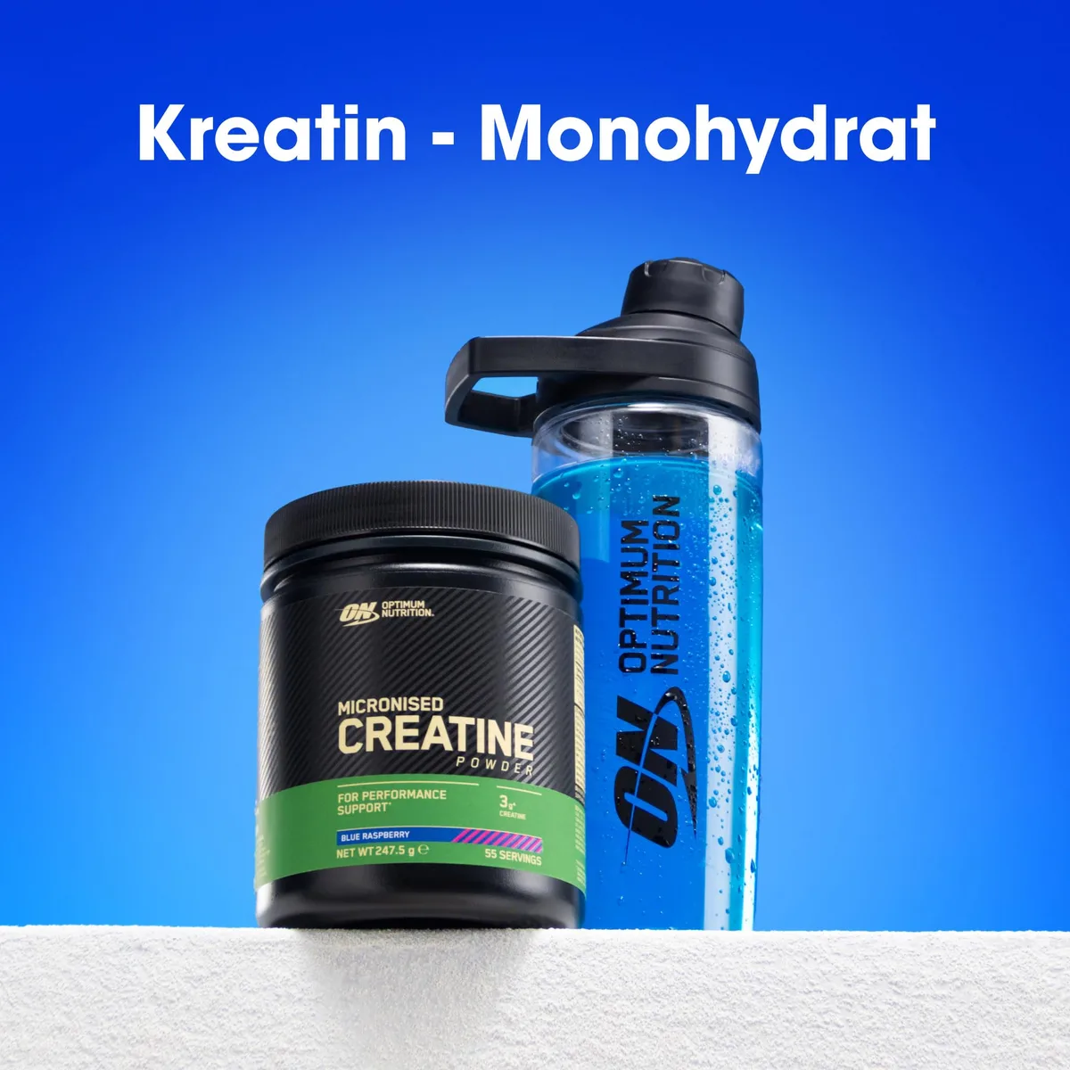 Optimum Nutrition Mikronisiertes Kreatin Pulver, Geschmack Blue Raspberry, 360g, 80 Portionen – Bild 4
