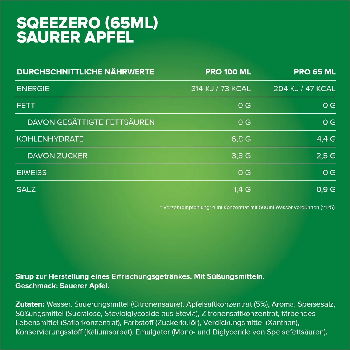 SqueeZero (65ml) - Sour Green Apple – Bild 4