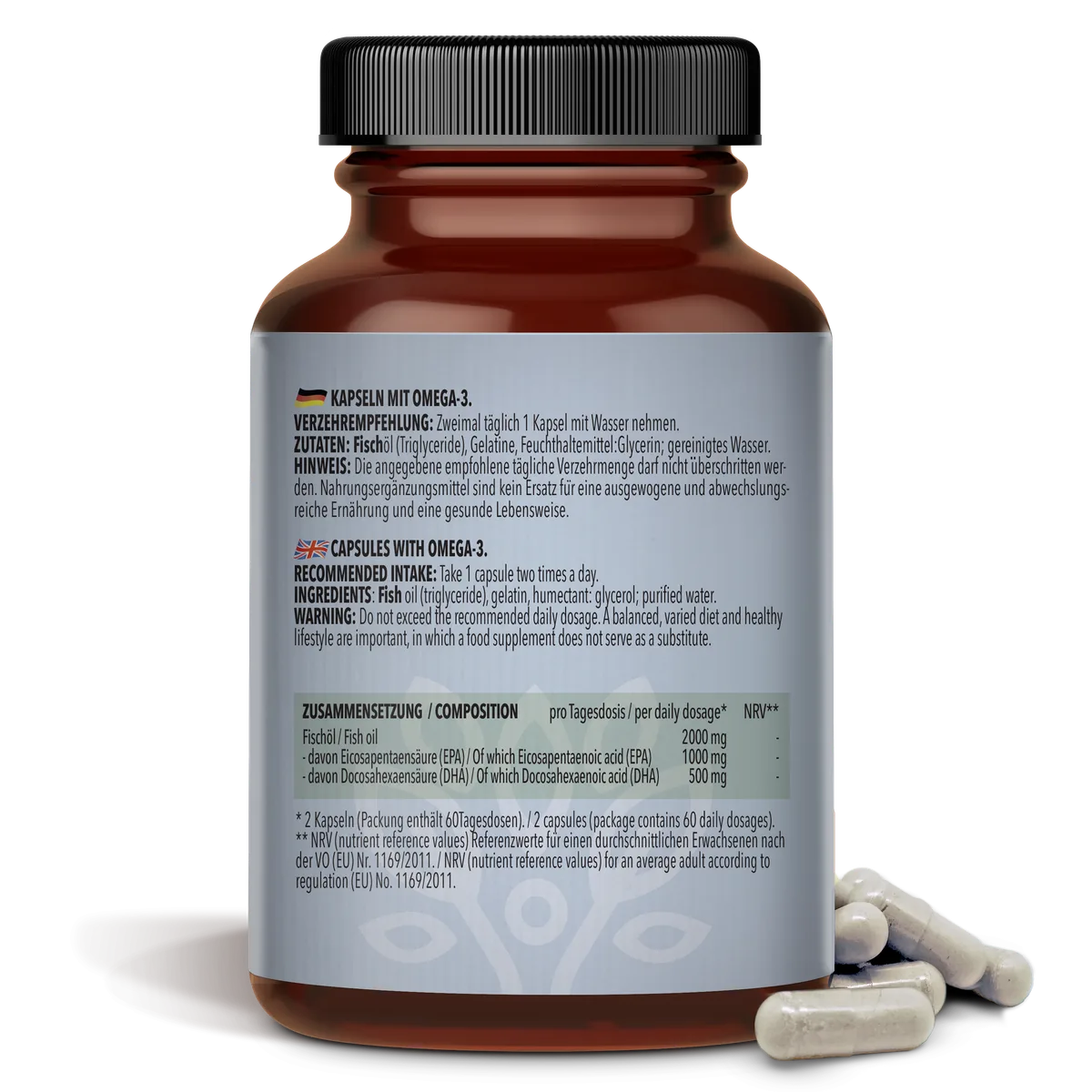 Omega-3 aus Fischöl Softgel (120 Kapseln) – Bild 2