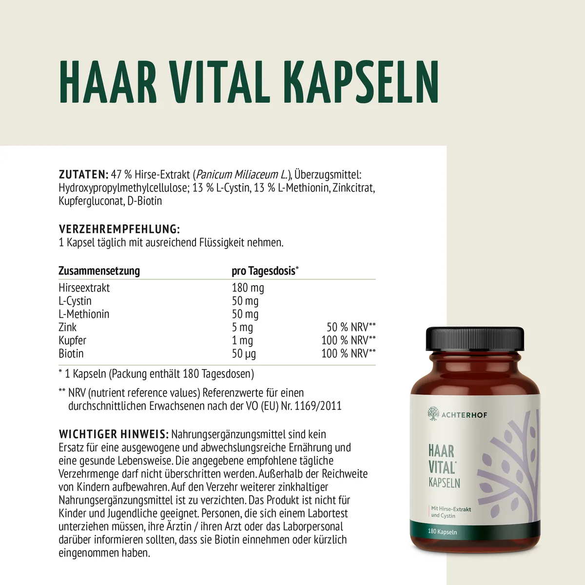 Haar Vital Kapseln (180 Kapseln) – Bild 5