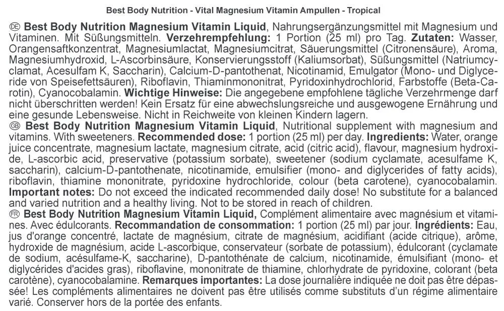 Magnesium Liquid Tropical (20x25ml) – Bild 2