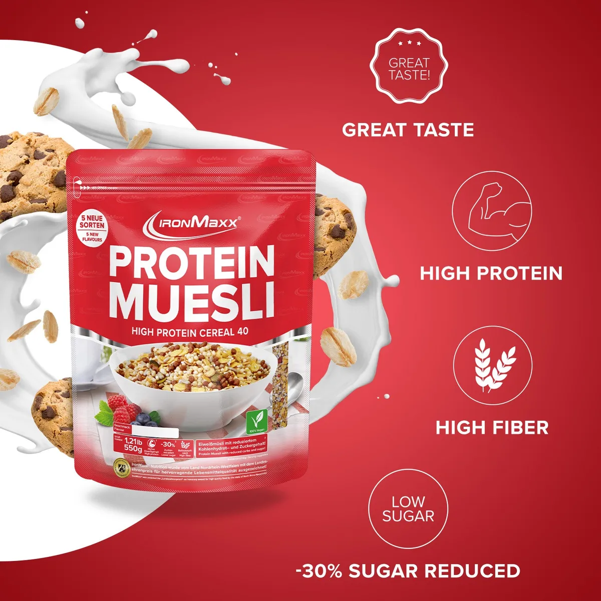 Protein Müsli (550g) - Cookies & Chocolate – Bild 2