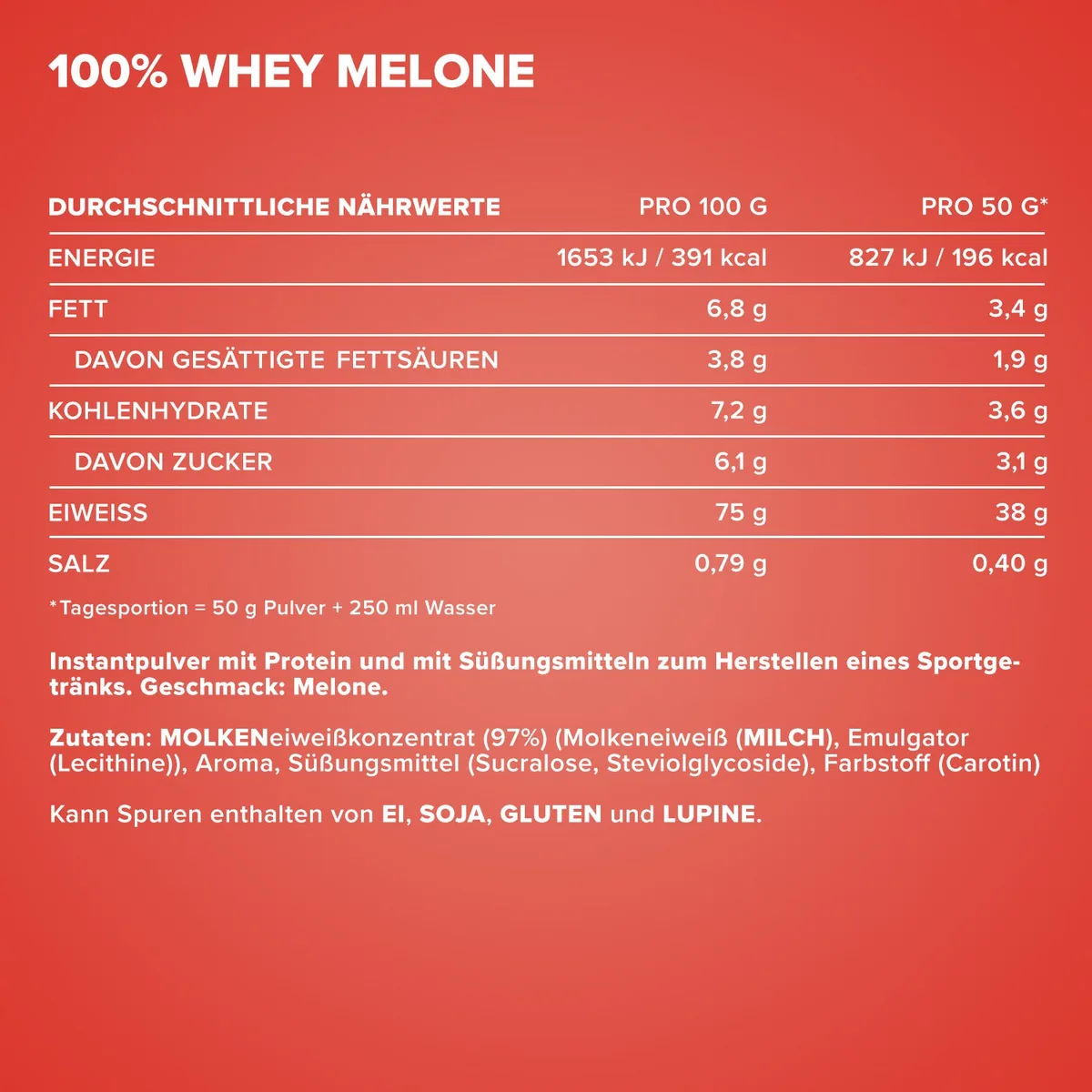 100% Whey Protein (900g) - Melone – Bild 4