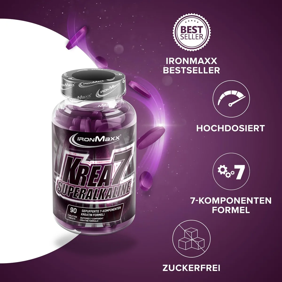 IronMaxx Krea7 Superalkaline 90 Tabletten – Bild 2