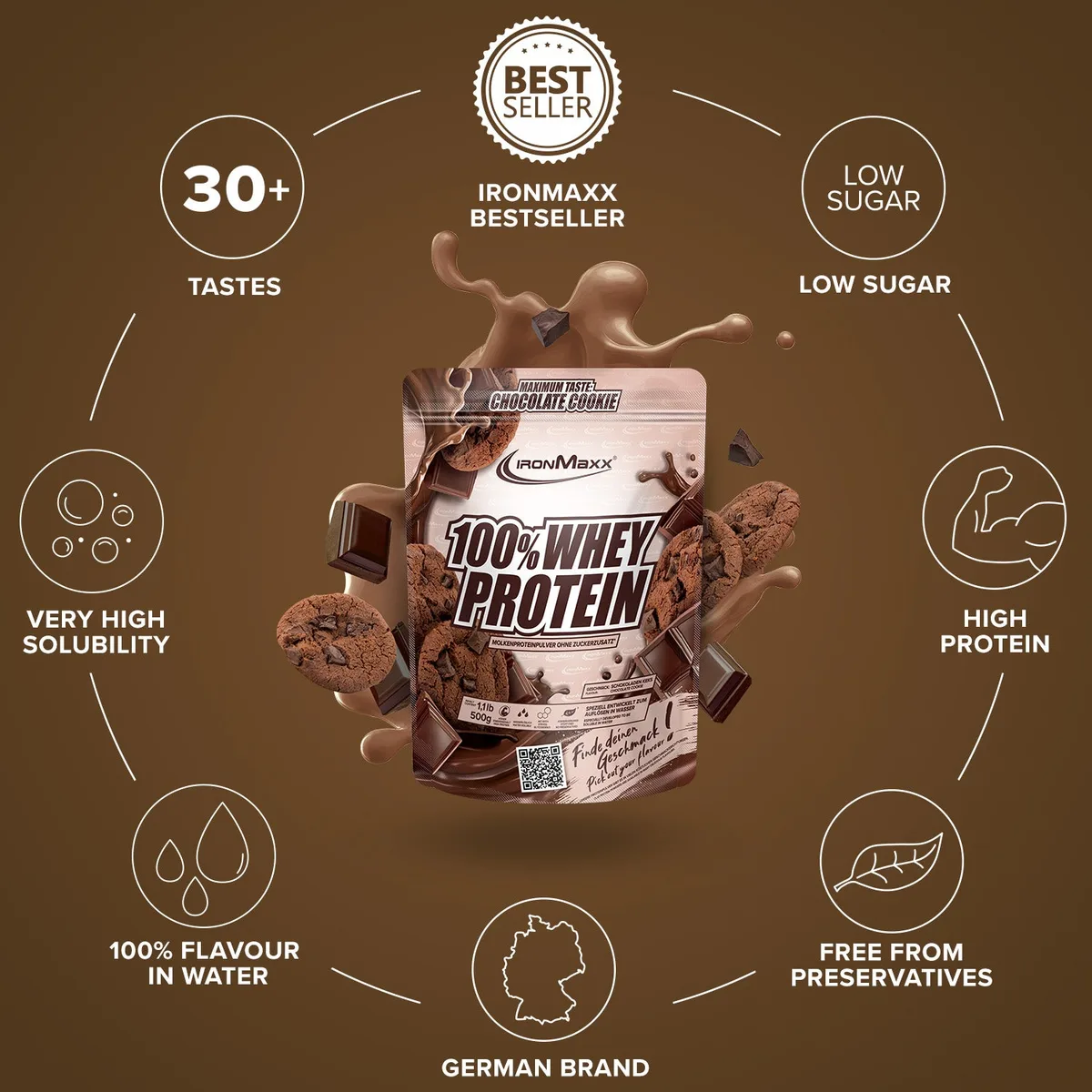 100% Whey Protein (500g) - Chocolate Cookie – Bild 5