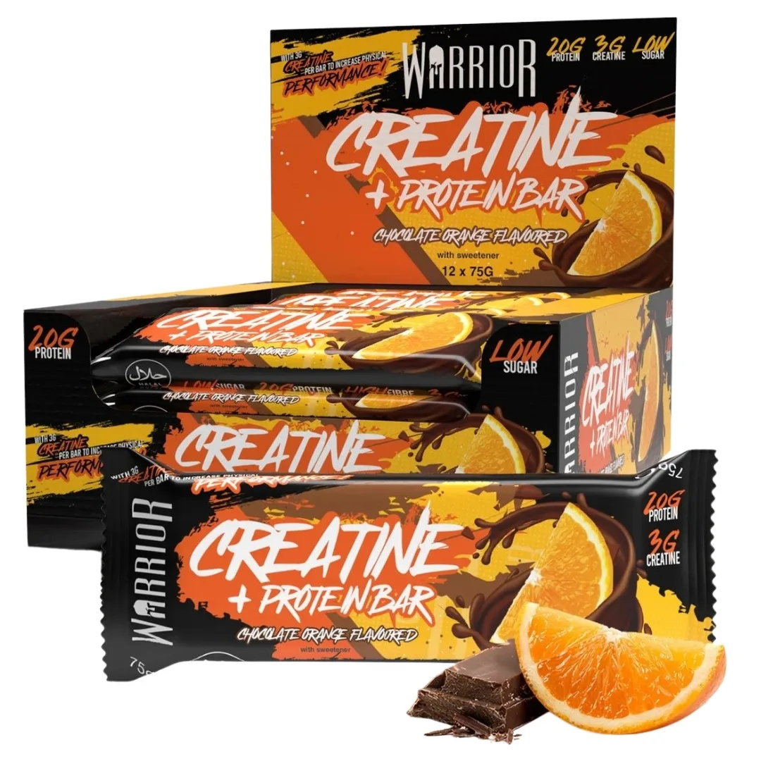 Warrior Creatine + Protein Bar - 12x75g Riegel im Karton (MHD-Ware)