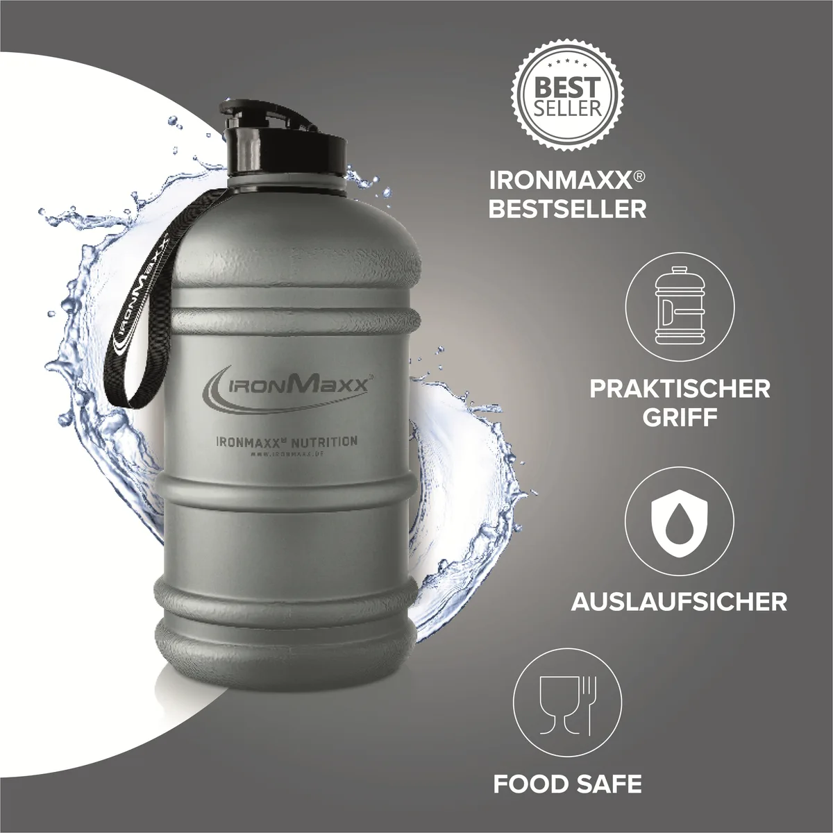 Water Gallon (2200ml) - Matt Solid Ash Grey – Bild 8