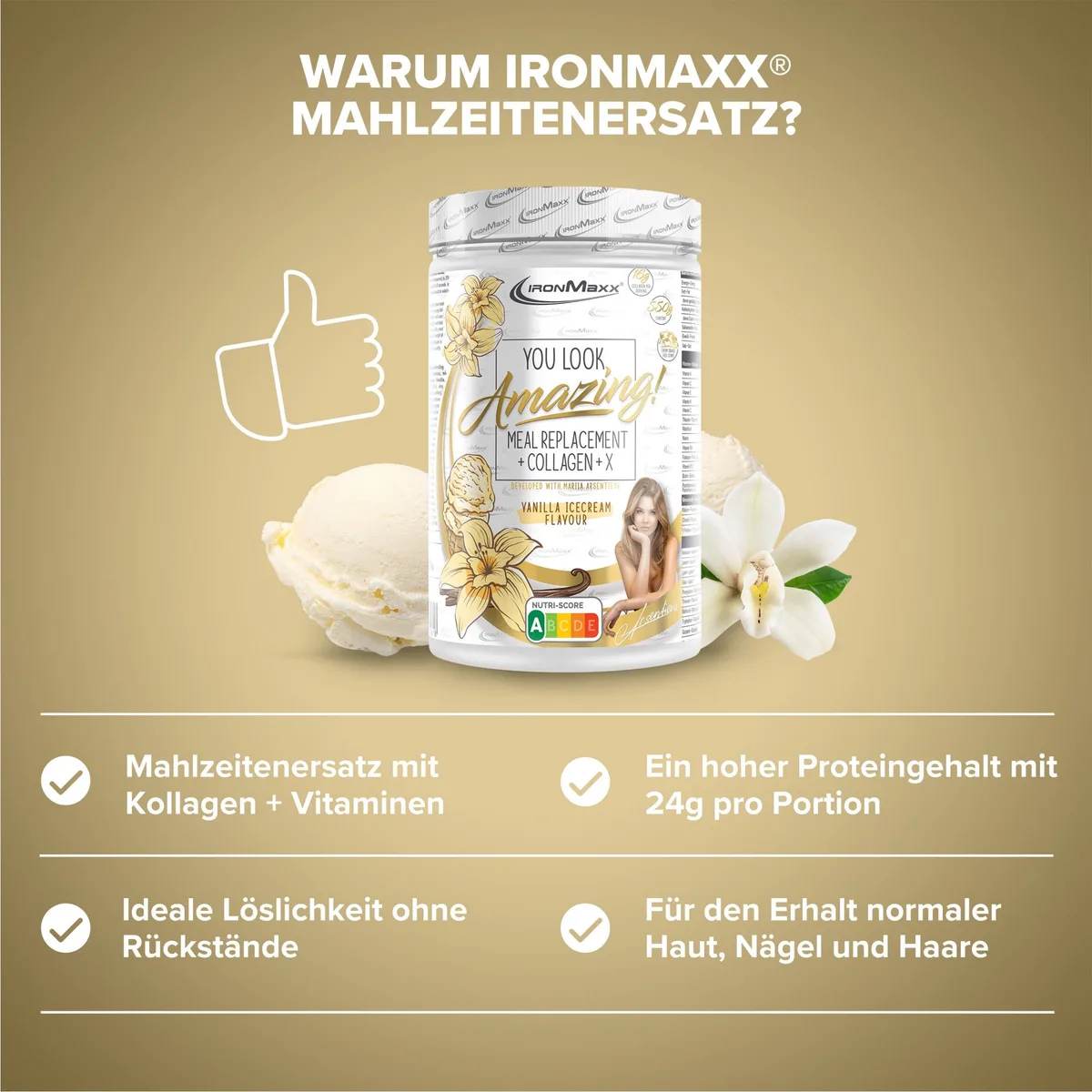 Amazing Food Mahlzeitenersatz (550G) - Vanilla Ice Cream – Bild 3