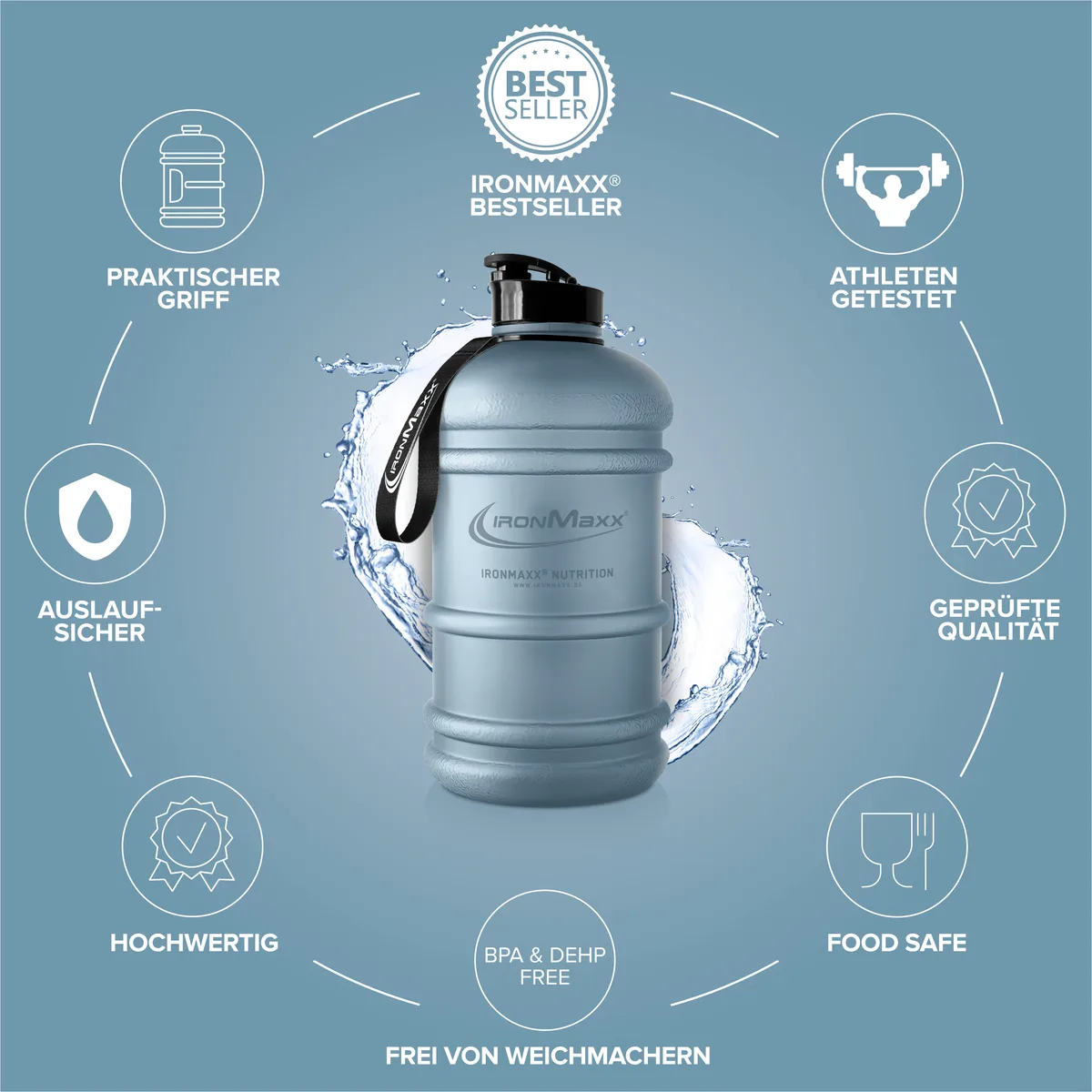 Water Gallon (2200ml) - Matt Solid Kyanite Blue – Bild 6