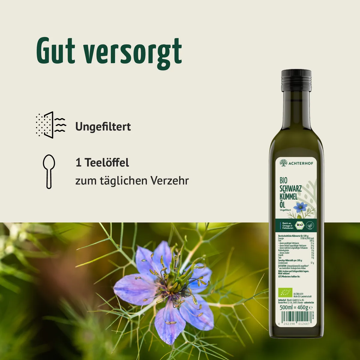 Bio Schwarzkümmelöl (500ml) – Bild 4