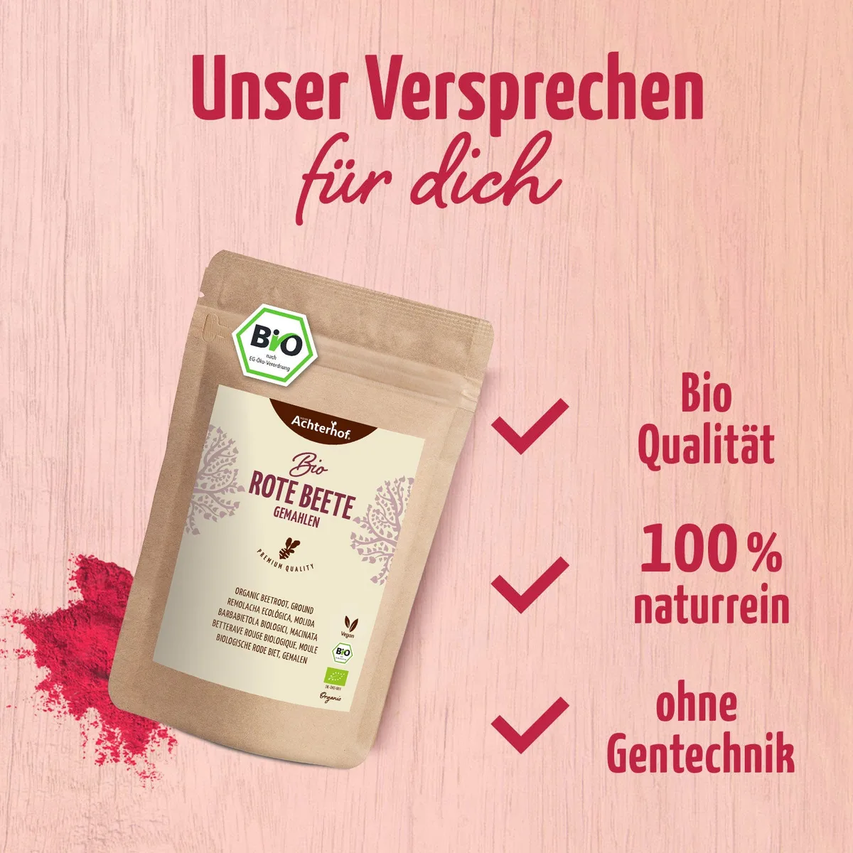 Rote Beete gemahlen Bio (100g) – Bild 2